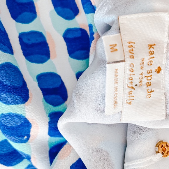 Kate Spade Abstract Blue White Tank Sleeveless Top - Picture 7 of 8